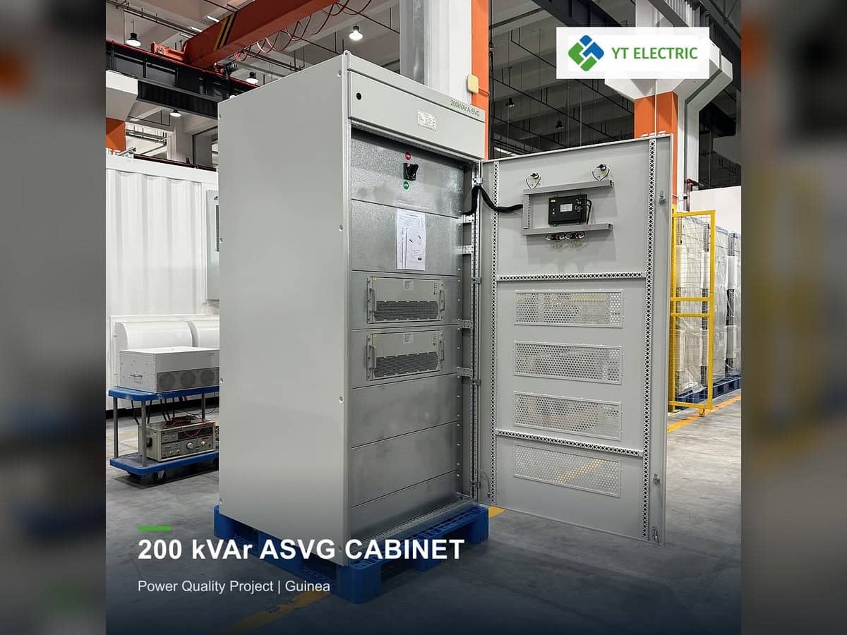Armoire ASVG 200kvar pour la Guinée | Solution de qualité de l'énergie | YT Electric